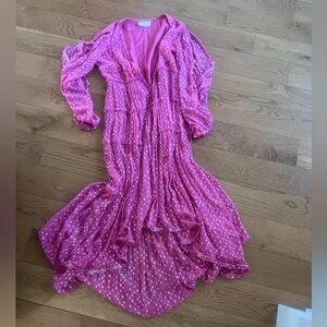 Rococo Sand Fuchsia Dress with White Dots